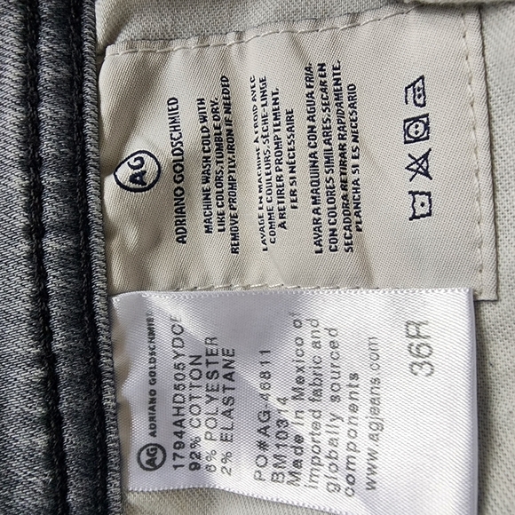 Ag Adriano Goldschmeid The Everett Slim Straight Gray Jeans - 36R - Picture 15 of 16